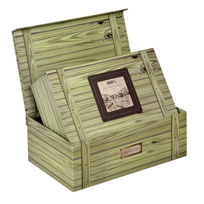 Coffret carton rectangulaire coloris vert L33xl21xh12 cm