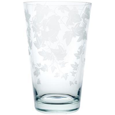 Grand vase cristallin soufflé bouche décor lierre