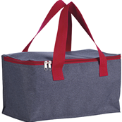 Sac isotherme rectangulaire gris et rouge tissu chin