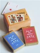 Boîte pour jeu de rami en bois avec jeu de cartes