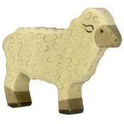 Figurine Mouton Debout en Bois Dcor
