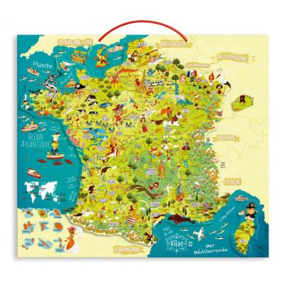 Carte de France et Dom-Tom 93 Pièces Magnétique