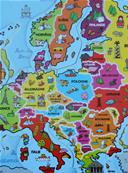 Carte d'Europe 41 Magnets en Bois Magnétique