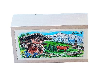 Boite De Tarot En Bois Vide Décor Chalet De Montagne