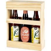 Caisse en Bois de Pin 3 Bières 75 Cl