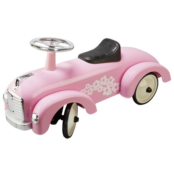 Porteur voiture fille en métal coloris rose