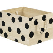 Caisse en Bois Motifs Ronds Coloris Noirs