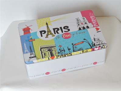 Grande boîte métal rectangle décor Paris