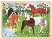 Puzzle bois la cour des poneys 48 pièces