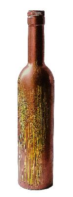 Bouteille Décorée Cuivre Jaune Explosif