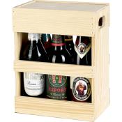 Caisse en Bois de Pin 6 Bières 50 Cl Ouverture à Glissière