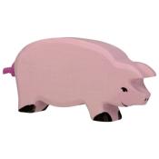 Figurine Cochon Debout en Bois Dcor