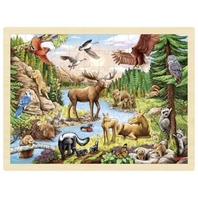 Puzzle en bois les animaux d'Amérique du Nord