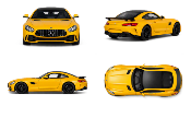 Voiture Miniature Mercedes Benz AMG GT R Jaune Citron