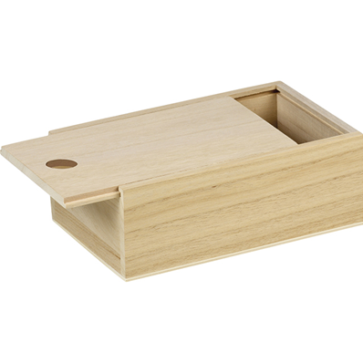 Coffret bois rectangle à glissière (19x12x7)