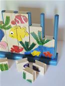 Jeu de Cubes en Bois les Poissons de l'Aquarium