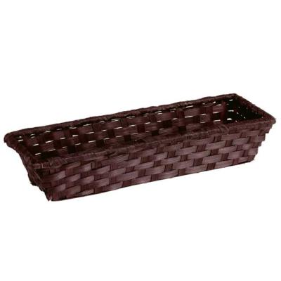 Petite Corbeille Rectangulaire en Bambou Marron