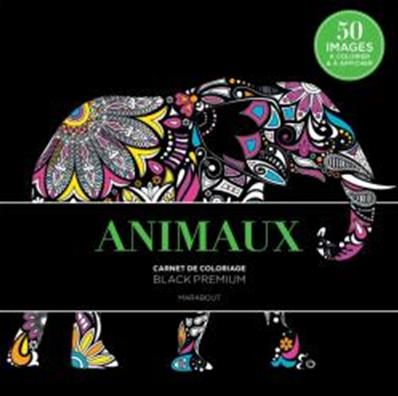 Carnet de coloriage black premium animaux