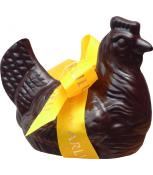Grosse Poule Chocolat Noir + Friandise + Boîte Cadeau