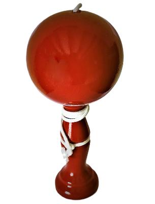 Bilboquet en Bois Laqué et Vernis Rouge