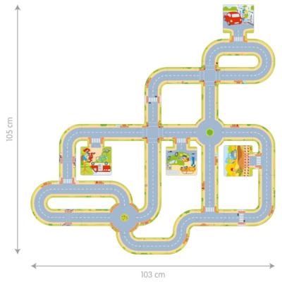 Circuit de Rues En Carton Avec Deux Voitures