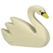 Figurine en Bois Dcor Cygne Nageant 