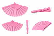 Eventail Pliable A La Main Coloris Rose Vif