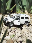 Voiture Miniature Hummer H2 Suv Blanche en Métal