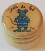 Bote en Bois pour Dents de Lait Dcor Souris