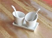 2 mises en bouche rondes en porcelaine