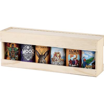 Caisse en Bois de Pin 6 Canettes 33 Cl 