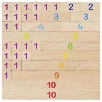 Réglettes De Calcul En Bois 36 Pièces