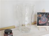 Grand vase cristallin soufflé bouche décor lierre