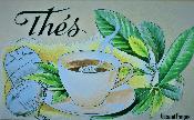 Boîte à Thé en Bois Décor Tasse de Thé