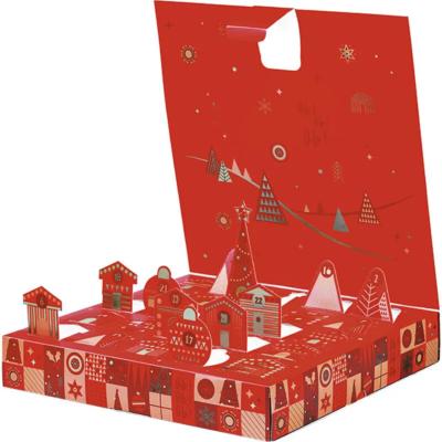Coffret Carton Carré Calendrier De l'Avent Mosaique Festive