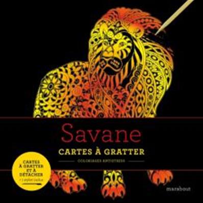 Cartes à gratter antistress la savane