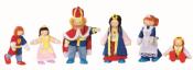 6 Flexible Wooden Dolls Royal Family