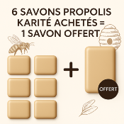6 Savons Propolis Karité Achetés = 1 Savon Offert