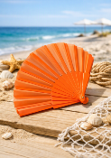 Eventail Pliable A La Main Coloris Orange