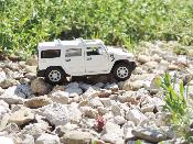 Voiture Miniature Hummer H2 Suv Blanche en Métal