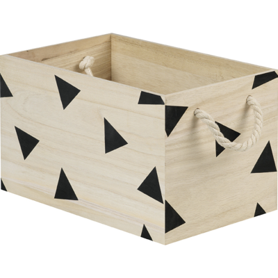 Petite Caisse en Bois Motifs Triangles Coloris Noir