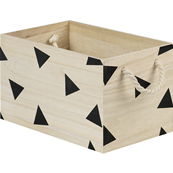 Caisse bois avec motifs triangles coloris noir