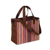 Sac isotherme polyester 2 anses avec bandouillre coloris marron rayures