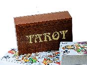 Boîte De Tarot En Bois Avec Jeu De Cartes