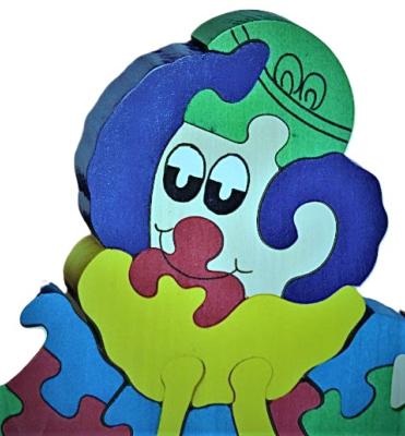Grand Puzzle en Bois le Clown du Cirque