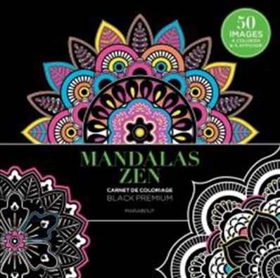 Carnet de coloriage black premium mandalas zen