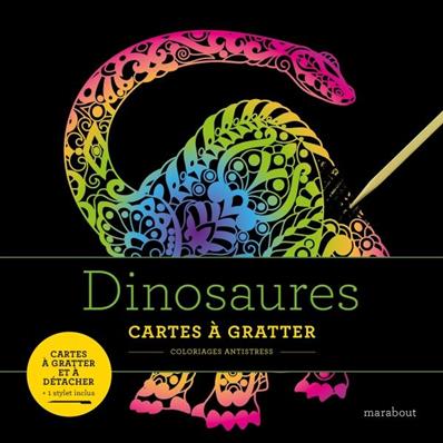 Cartes à gratter antistress les dinosaures