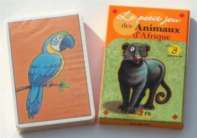 Jeu de 32 cartes motif les animaux d'Afrique