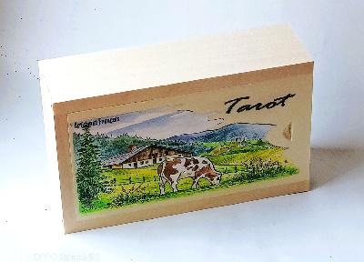 Boîte De Tarot En Bois Avec Jeu De Cartes