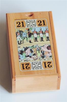 Boîte de tarot en bois vide motif le 21 d'Atout